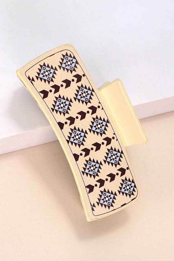 JUMBO FAUX LEATHER WESTERN COWGIRL HAIR CLAW