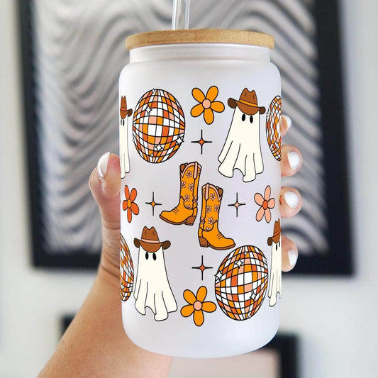 Western Disco Ghost Cup With Lid and Straw