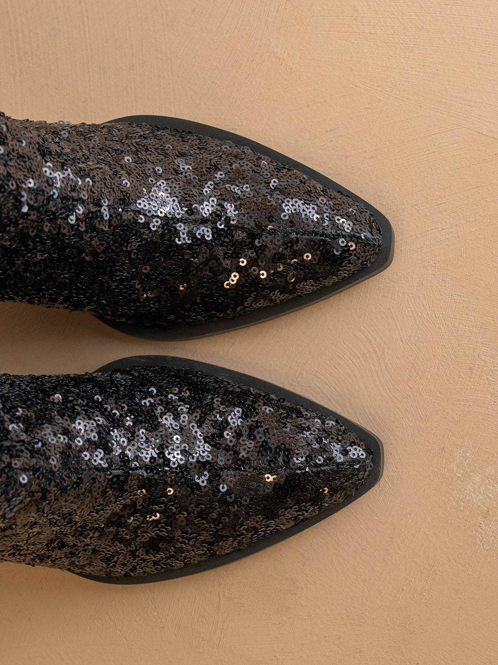 The Jewel Black | Knee High Sequin Boot
