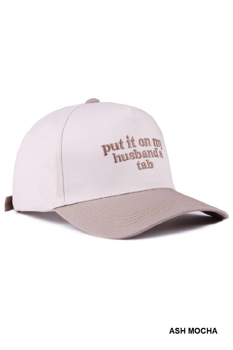 Put It On My Husband's Tab Two Tone Canvas Cotton Cap | FUCHSIA