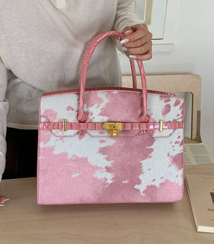 Western Cow Print Handbag Tote Bag