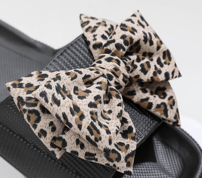 Leopard Print Bow Knot Slippers