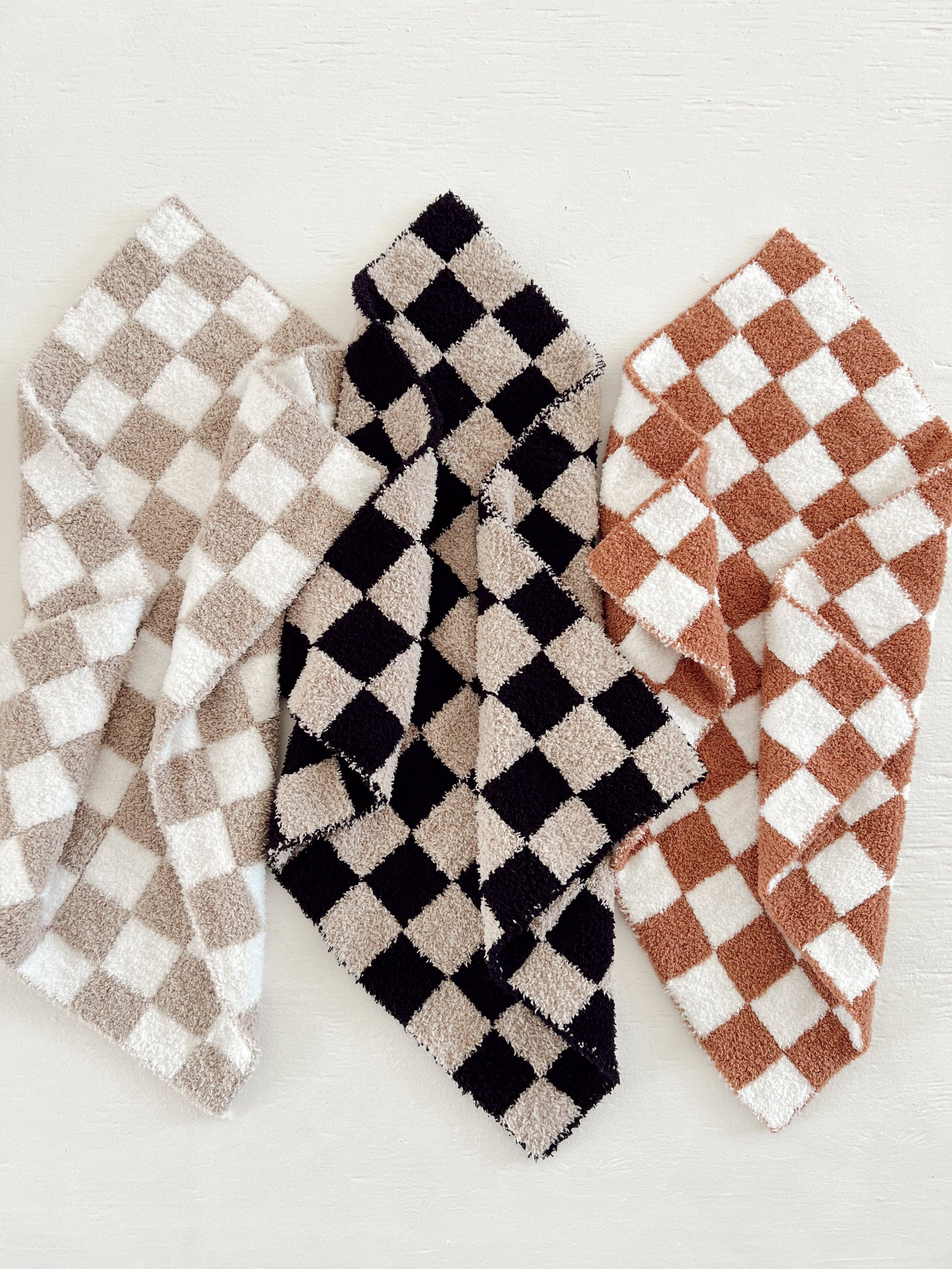 Phufy® Bliss Checkerboard Mini Blanket, Cocoa