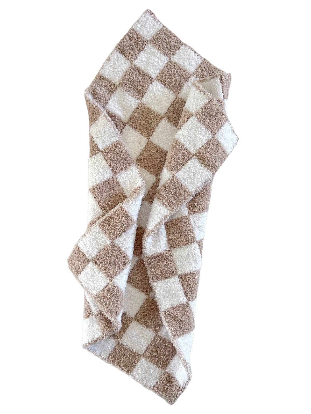 Phufy® Bliss Checkerboard Mini Blanket, Cocoa