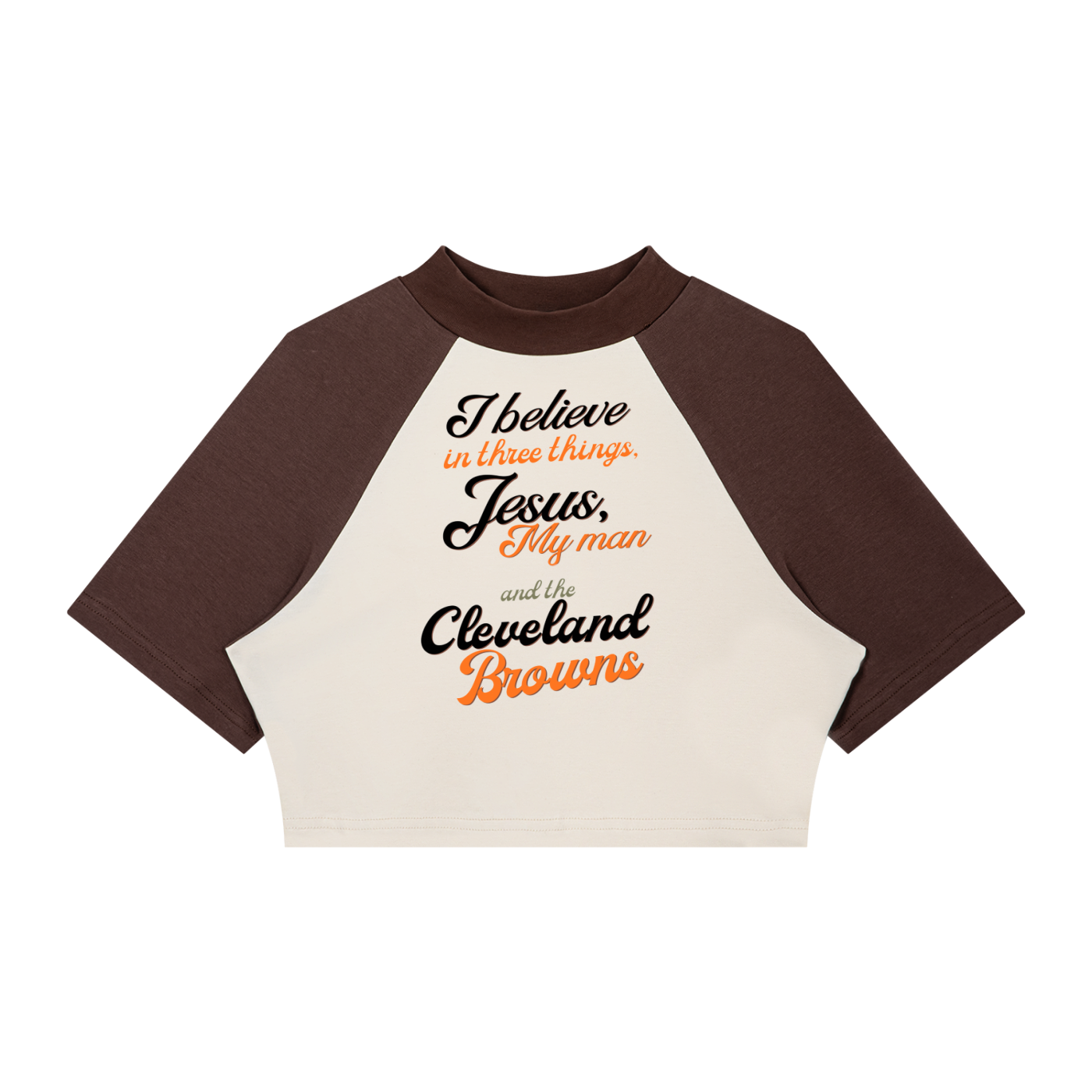 Women’s Color Block Raglan Crop T-Shirt