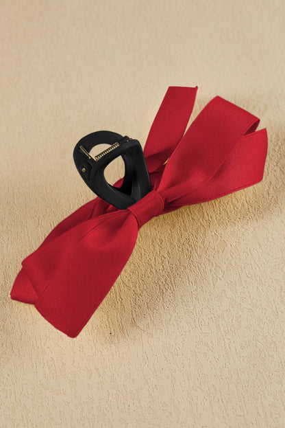 Solid Color Bow Decor Large Hair Claw Clip