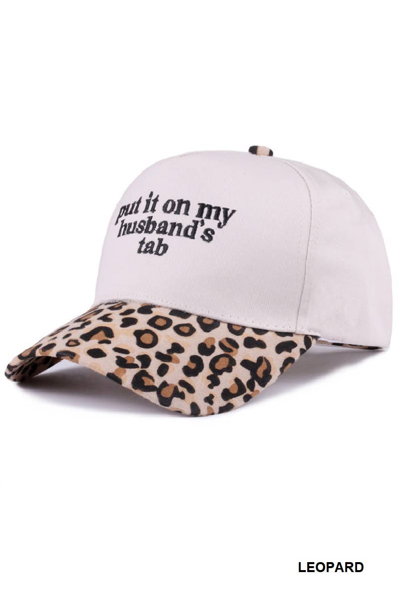 Put It On My Husband's Tab Two Tone Canvas Cotton Cap | FUCHSIA