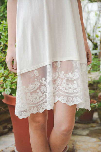 Versatile T-Back Lace Midi Slip Dress