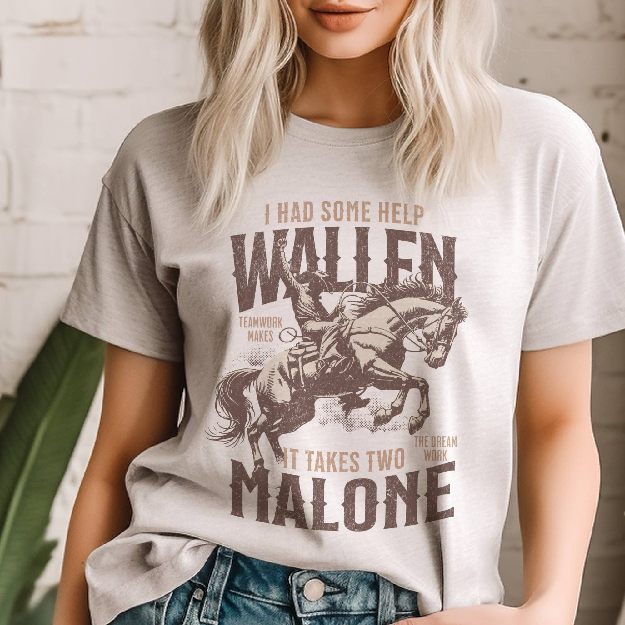 Wallen Malone Country Music Nashville Concert  Graphic Tee: Sage / Small Unisex
