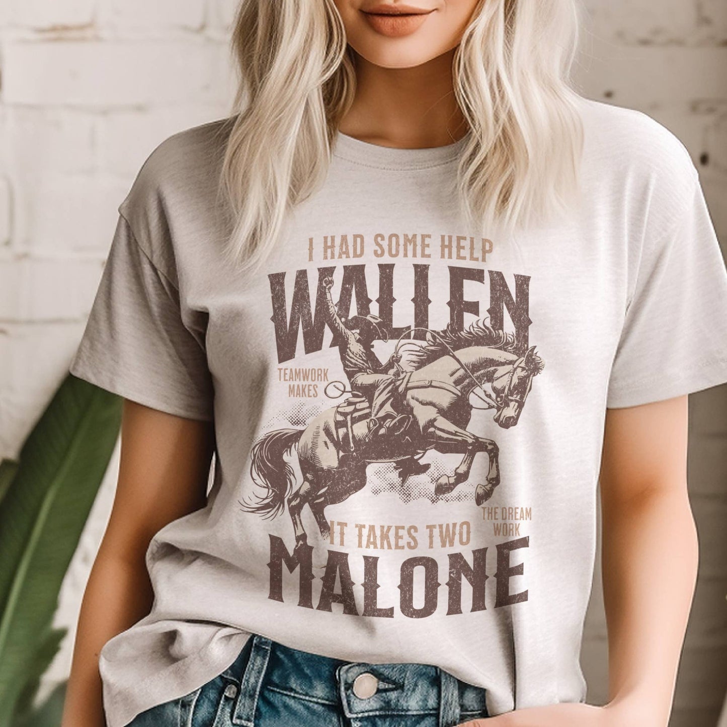 Wallen Malone Country Music Nashville Concert  Graphic Tee: Sage / LG Unisex