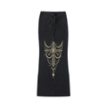 Dyed Washed Drawstring Maxi Skirt