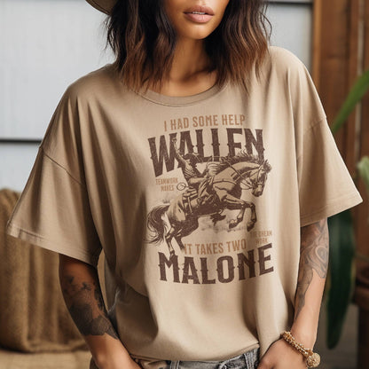Wallen Malone Country Music Nashville Concert  Graphic Tee: Sage / LG Unisex