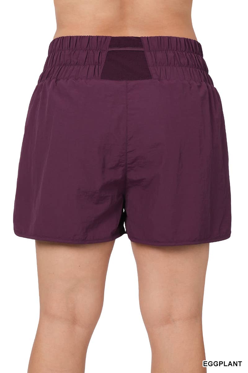 Windbreaker shorts w/ lining & mesh pocket | BLACK