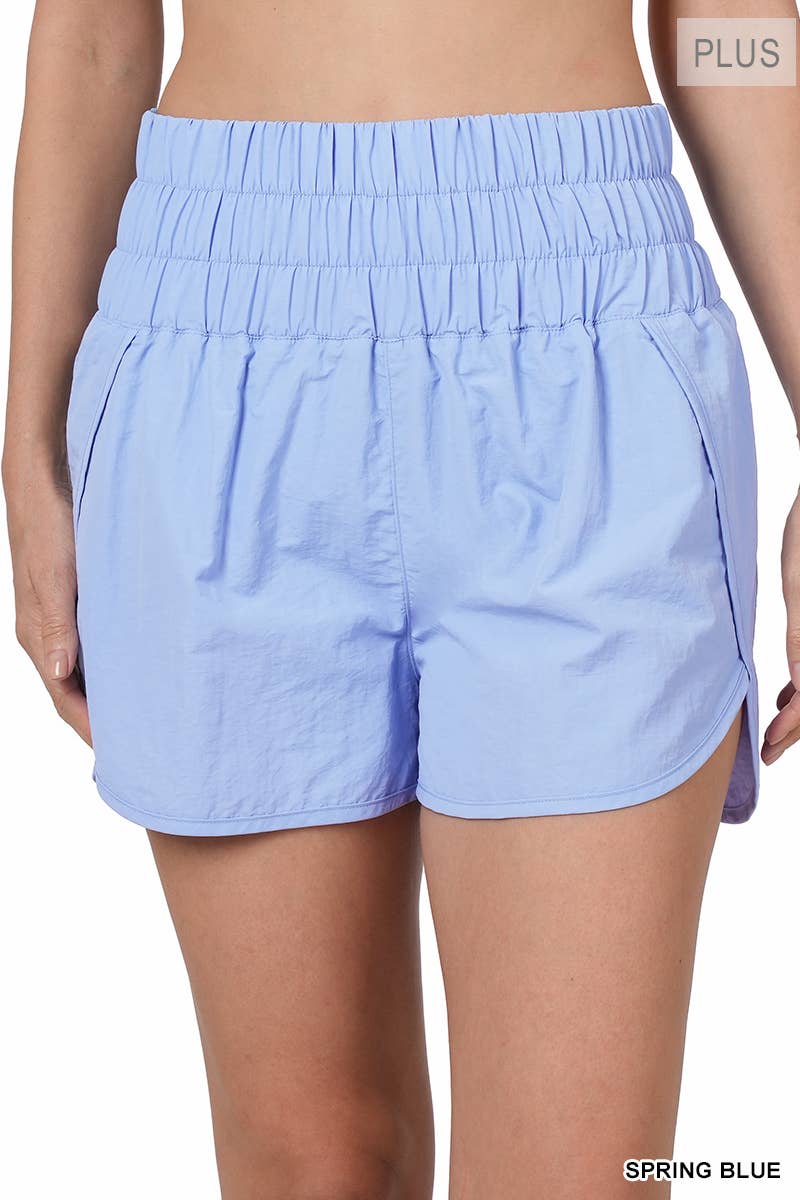 Windbreaker shorts w/ lining & mesh pocket | BLACK