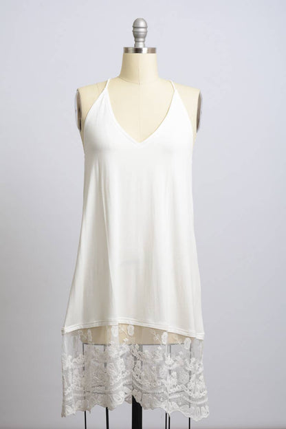 Versatile T-Back Lace Midi Slip Dress