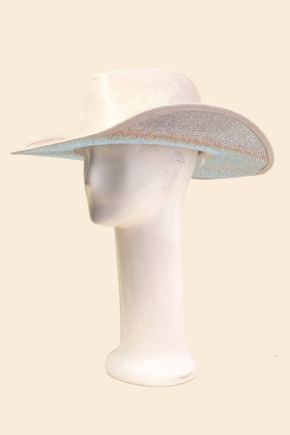 Western Studded Rhinestone Brim Cowboy Hat