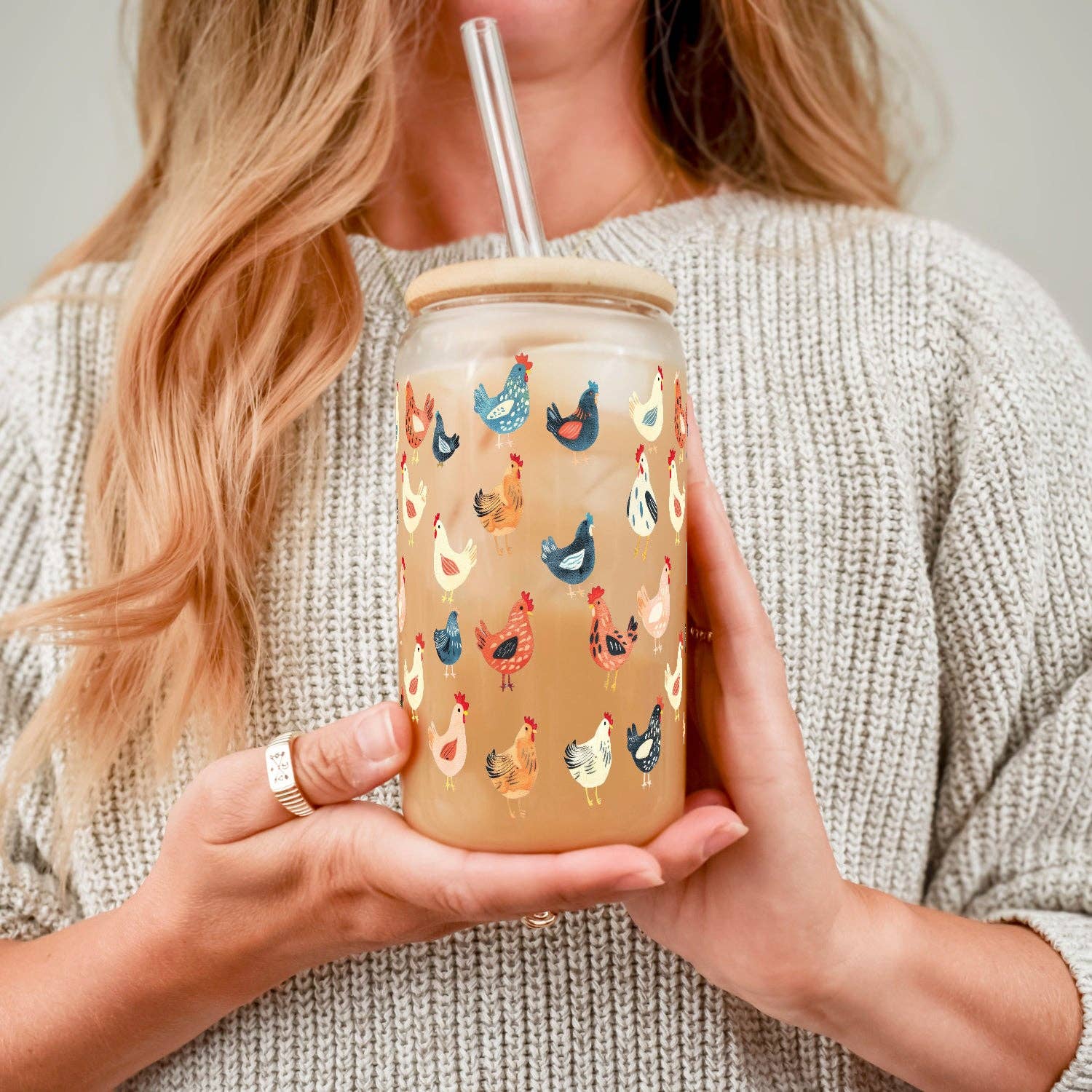 Chicken Lover Cup With Lid and Straw