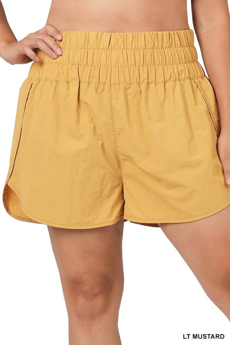 Windbreaker shorts w/ lining & mesh pocket | BLACK