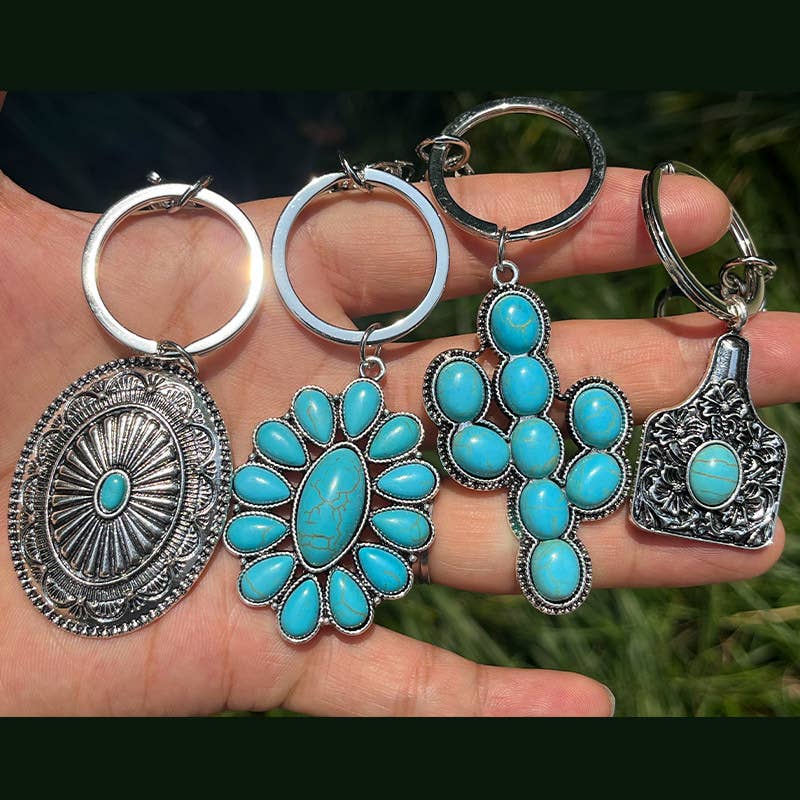 Western Style Turquoise Keychain