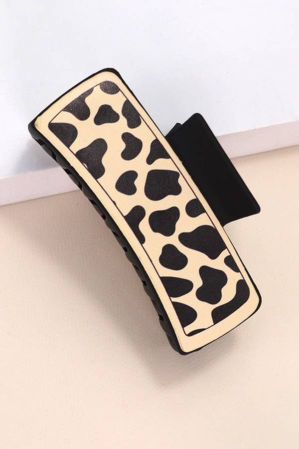 JUMBO FAUX LEATHER WESTERN COWGIRL HAIR CLAW