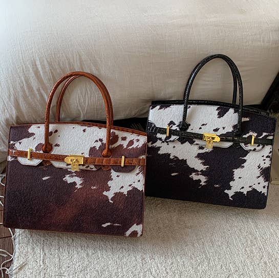 Western Cow Print Handbag Tote Bag