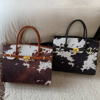 Western Cow Print Handbag Tote Bag