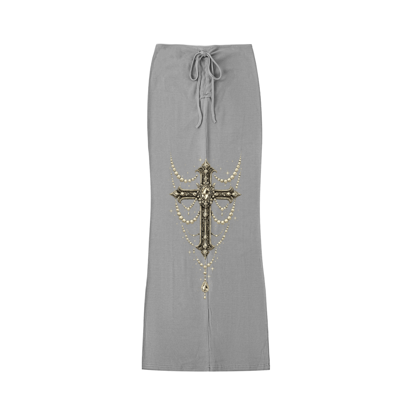 Dyed Washed Drawstring Maxi Skirt
