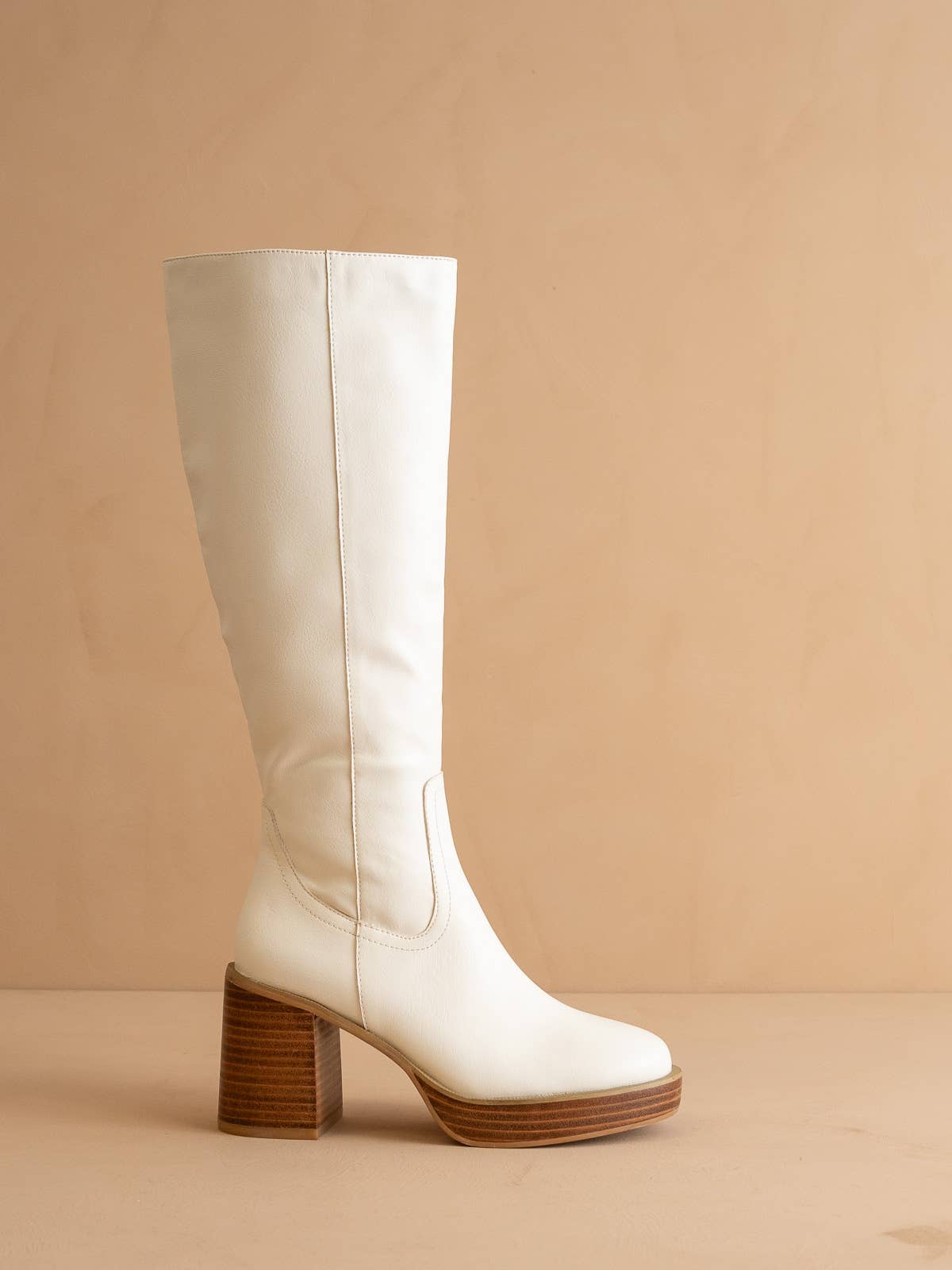 The Juniper White | Platform Knee-High Boots