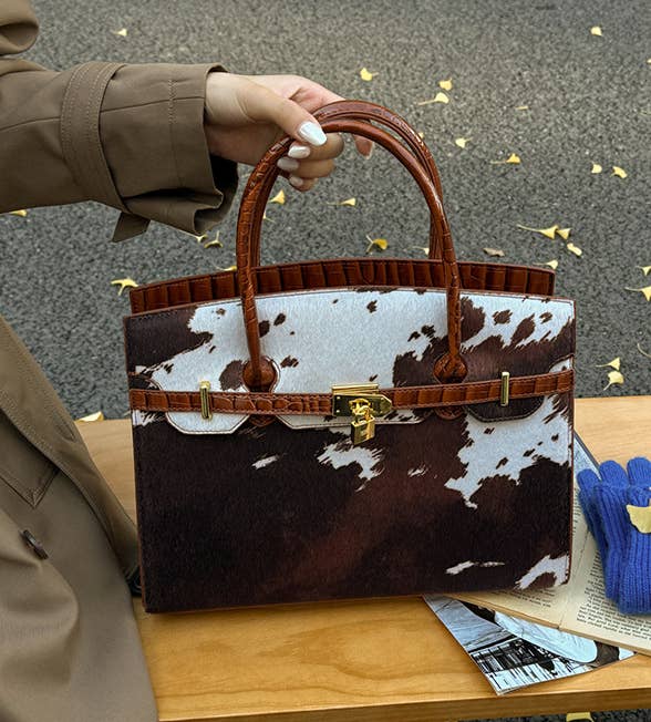 Western Cow Print Handbag Tote Bag