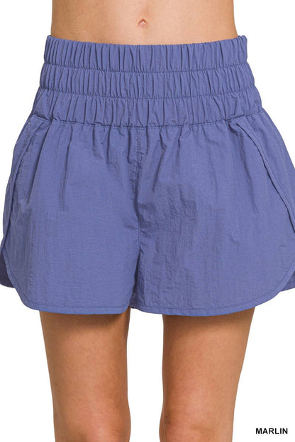Windbreaker shorts w/ lining & mesh pocket | BLACK
