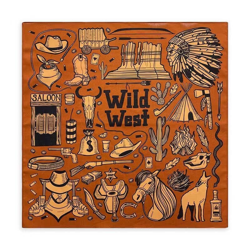 Wild West Vintage Western Cowboy Bandana Motorcycle scarf