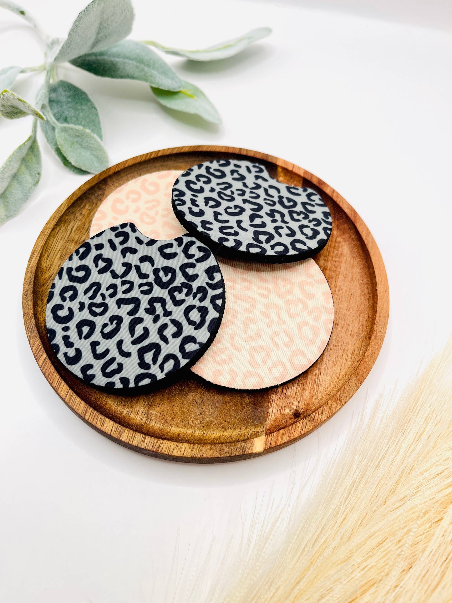 Cheetah Car Coasters - Cute Trendy Neoprene Cup Holder