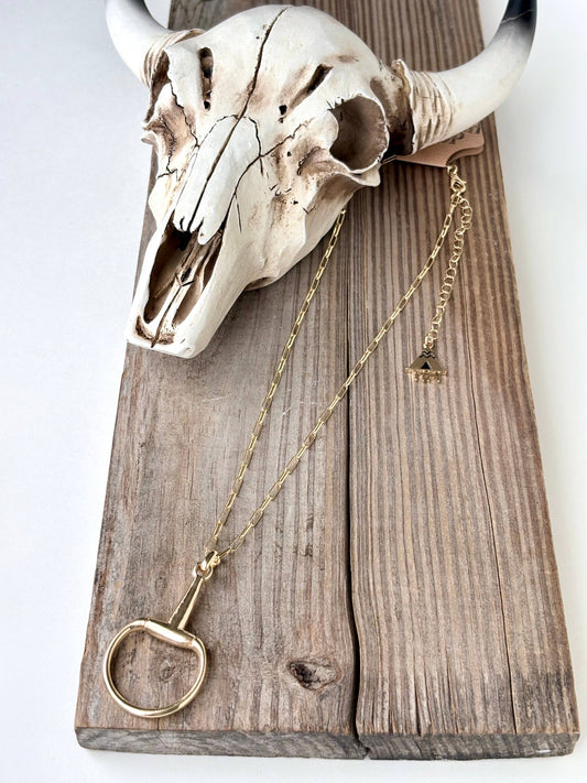 Western Horse Bit Pendant Necklace