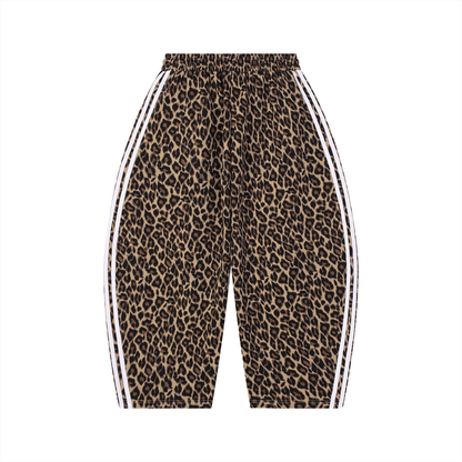 Leopard Barrel Leg Sweatpants
