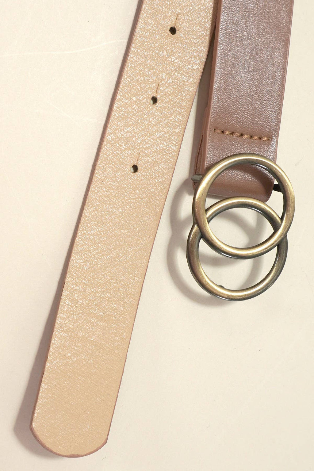 DOUBLE O BUCKLE FAUX LEATHER BELT | BLACK