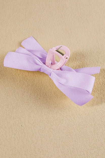 Solid Color Bow Decor Large Hair Claw Clip