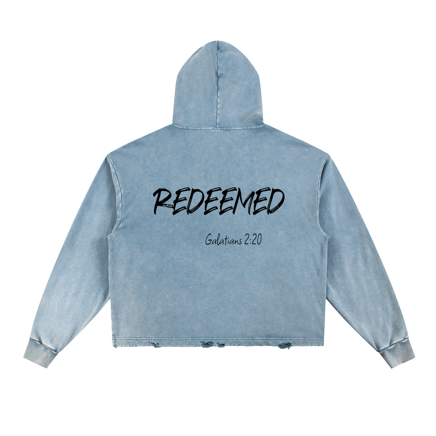 Vintage Washed Frayed-Hem Hoodie
