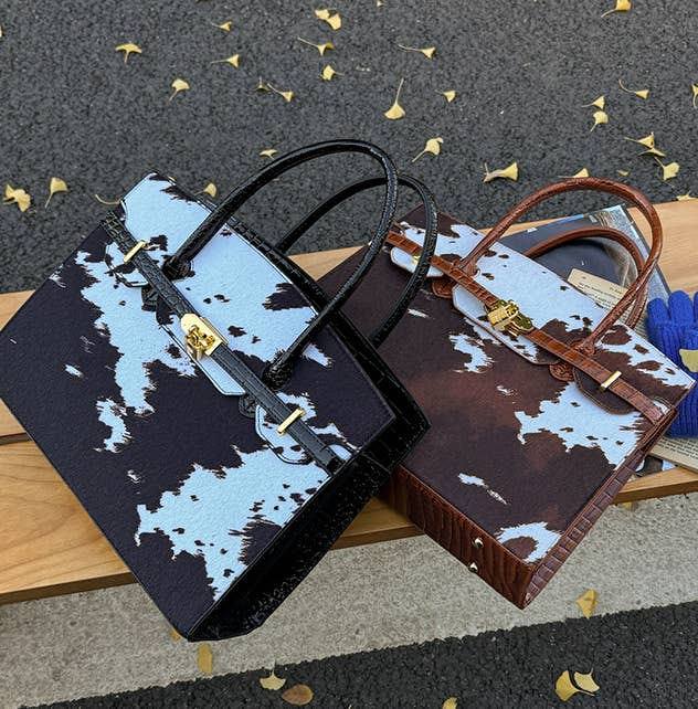 Western Cow Print Handbag Tote Bag
