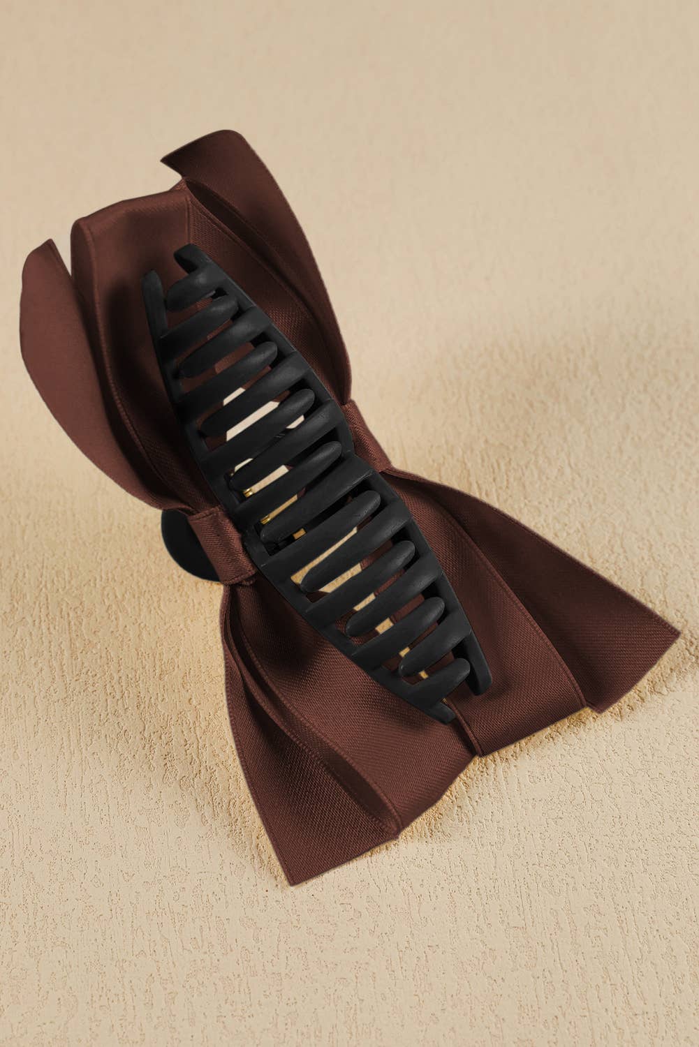 Solid Color Bow Decor Large Hair Claw Clip