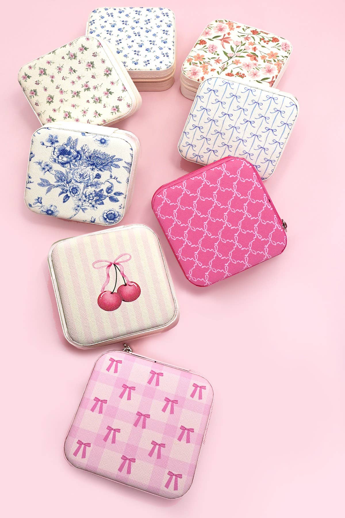 DESIGNED JEWELRY ORGANIZER TRAVEL BOX CASE | HOT PINK