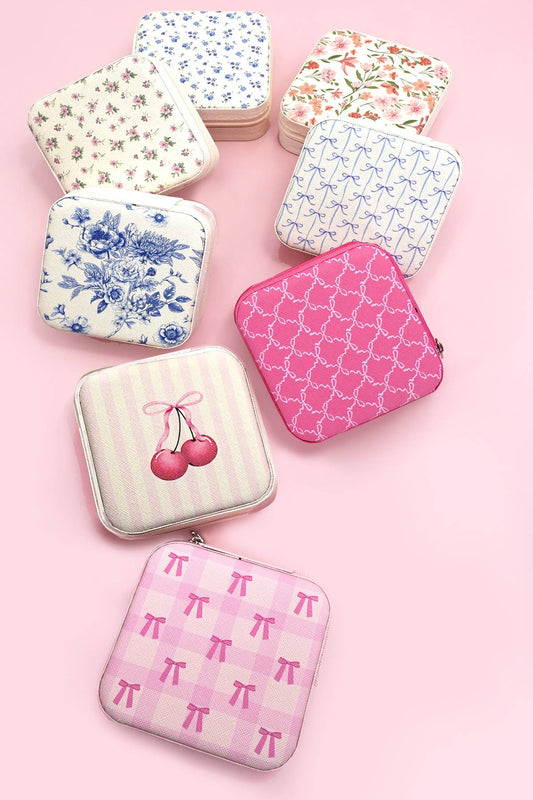 DESIGNED JEWELRY ORGANIZER TRAVEL BOX CASE | HOT PINK