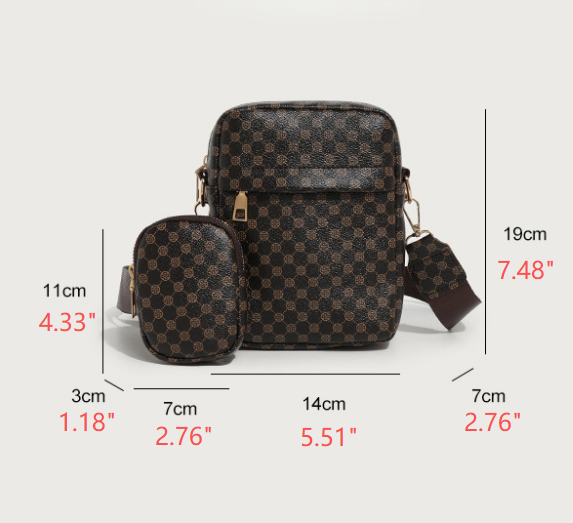 Elegant Vintage Polka Dot Print Crossbody Bag