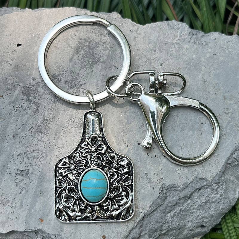 Western Style Turquoise Keychain