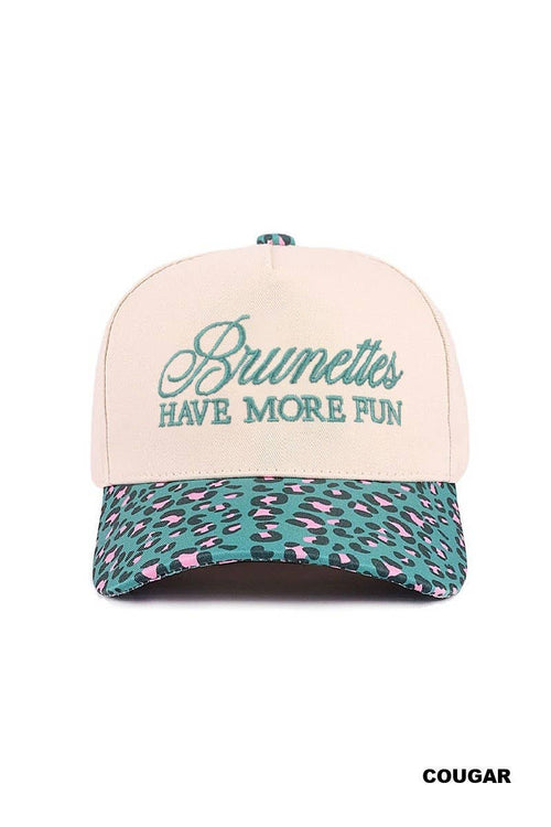 Brunettes Have More Fun Two-tone Canvas Cotton Cap