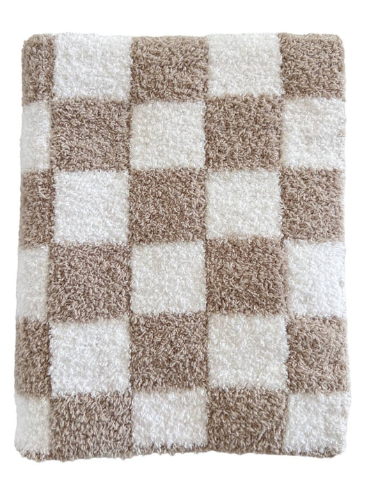 Phufy® Bliss Checkerboard Mini Blanket, Cocoa