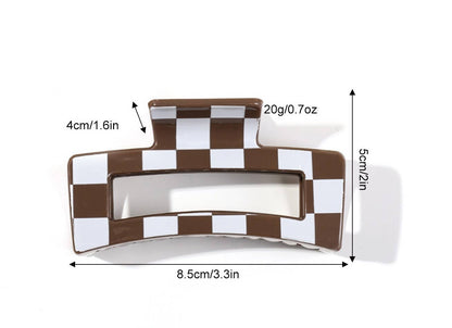 Checkered Hair Claw Clip for Everyday Use