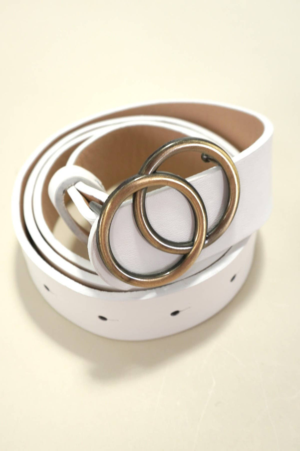 DOUBLE O BUCKLE FAUX LEATHER BELT | BLACK