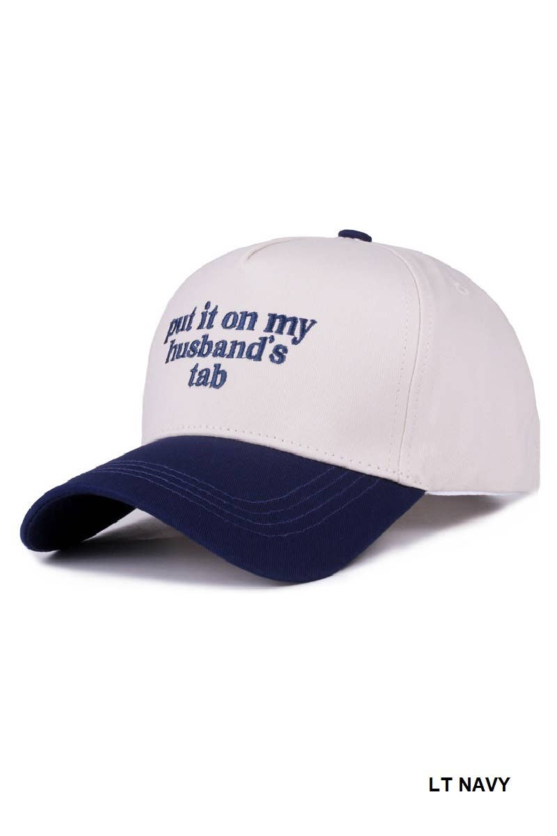 Put It On My Husband's Tab Two Tone Canvas Cotton Cap | FUCHSIA