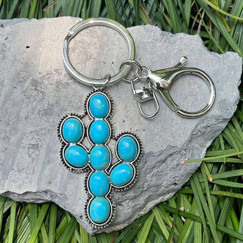 Western Style Turquoise Keychain