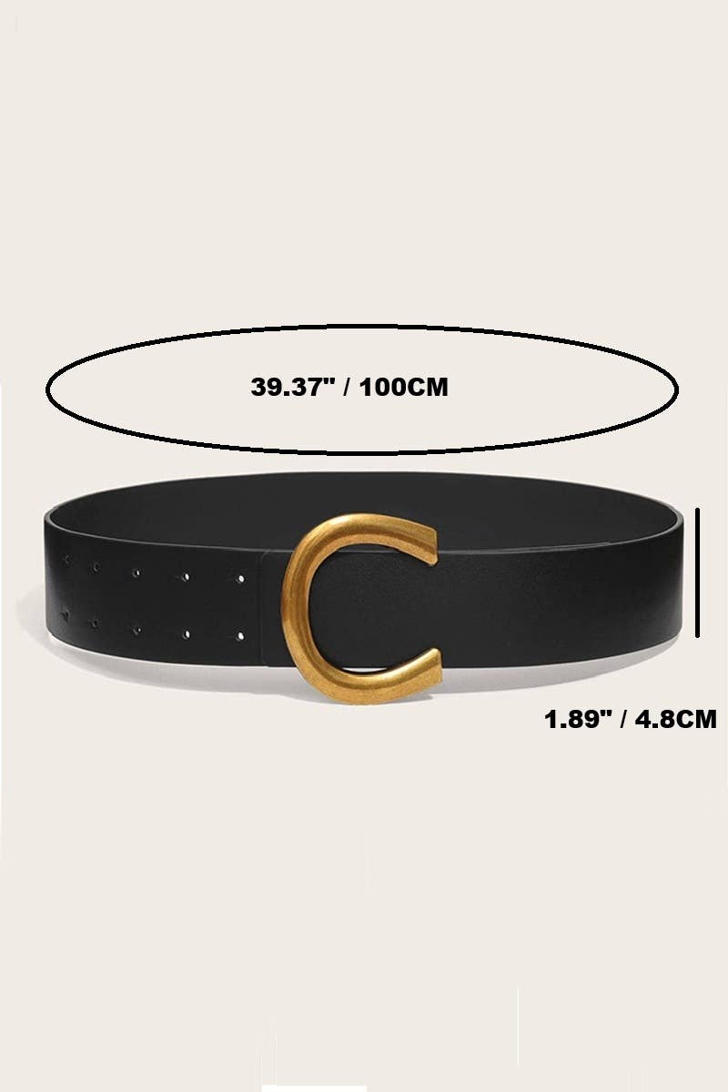 Large C Shape Buckle Fashion Belt